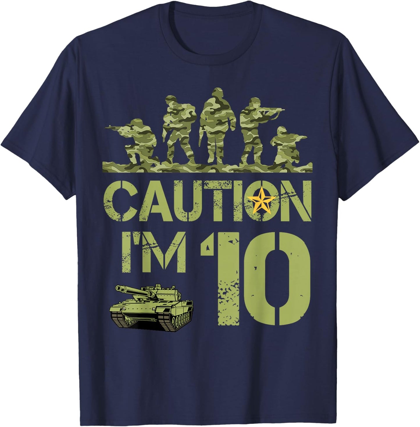10th Birthday Military I'm 10 Year Old Soldier Camo Birthday T-Shirt - T-Shirt | Navy