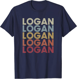 Logan Utah Logan UT Retro Vintage Text T-Shirt - T-Shirt | Navy