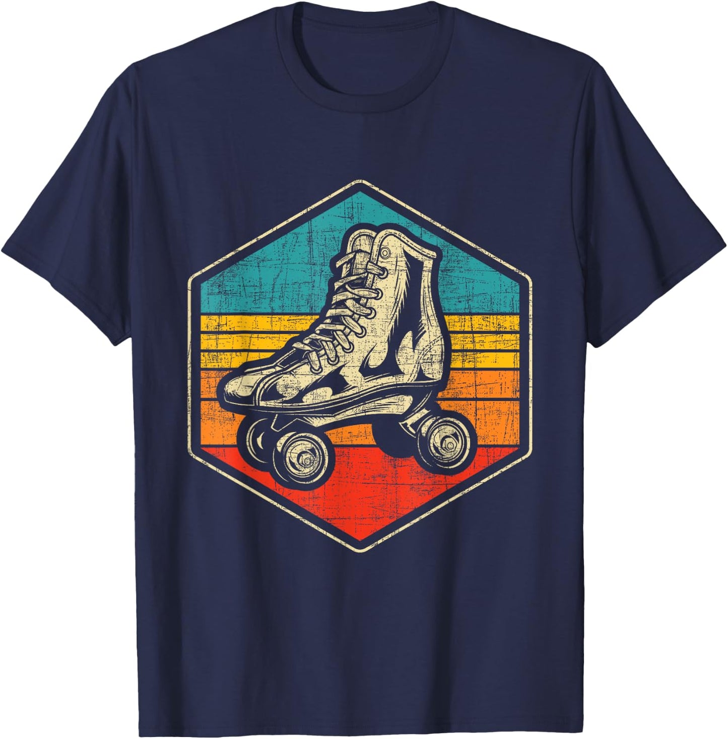 Retro Vintage Roller Skating Enthusiast - Skaters Skates T-Shirt - T-Shirt | Navy