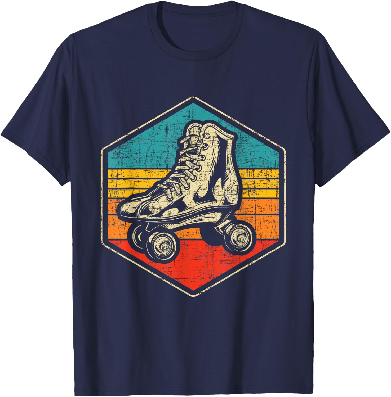 Retro Vintage Roller Skating Enthusiast - Skaters Skates T-Shirt - T-Shirt | Navy