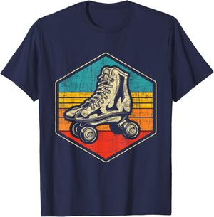 Retro Vintage Roller Skating Enthusiast - Skaters Skates T-Shirt - T-Shirt | Navy
