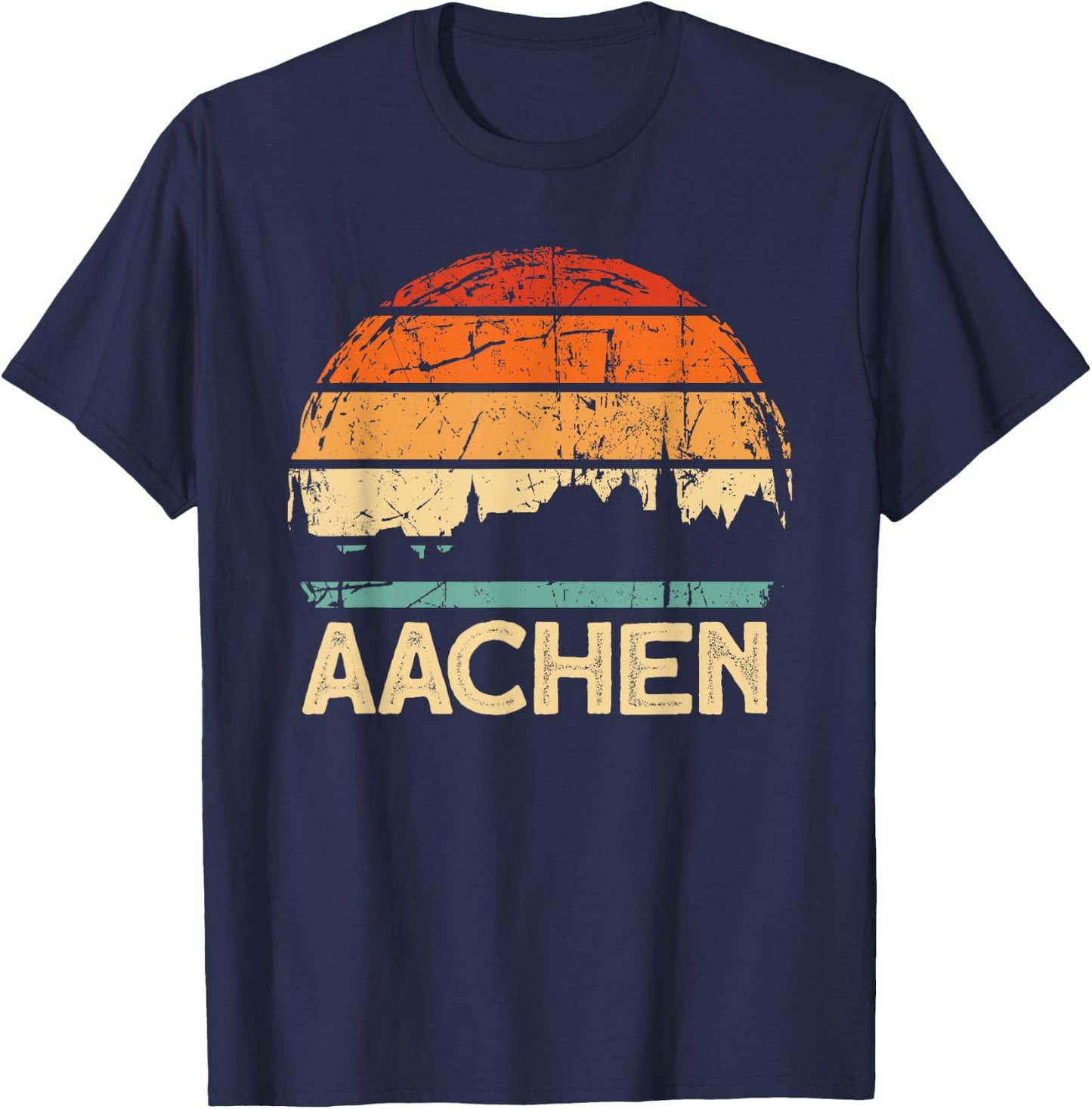 Aachen Skyline T-Shirt - T-Shirt | Navy