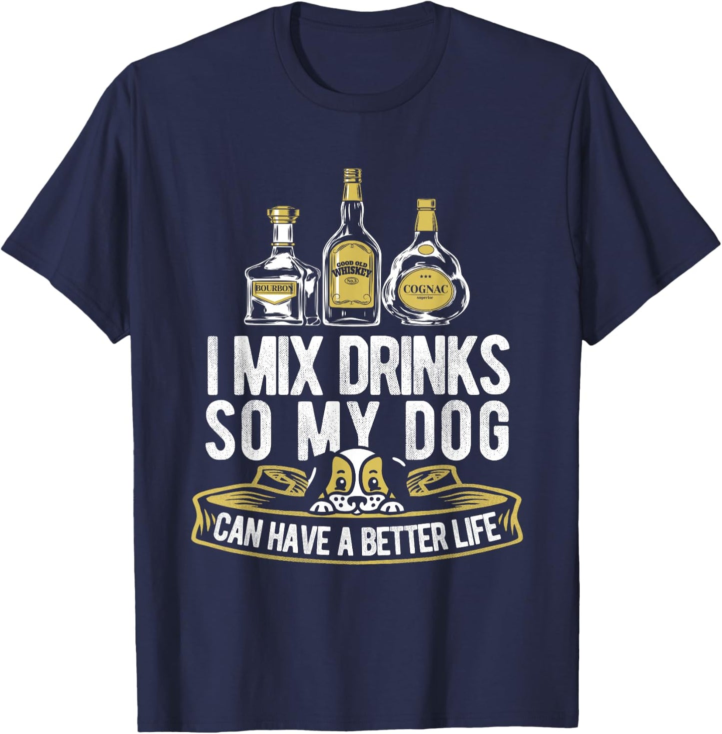 Bartending Dog Bartender - Mixologist Barkeeper Barman T-Shirt - T-Shirt | Navy