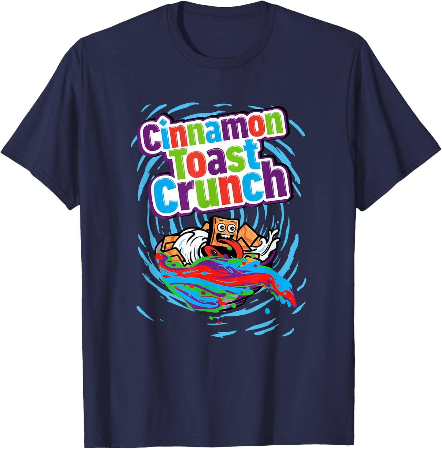 Cinnamon Toast Crunch Surfing Breakfast Cereal Color Logo T-Shirt - T-Shirt | Navy