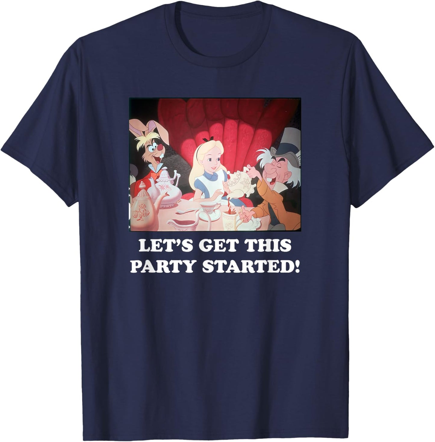 Disney Alice in Wonderland Mad Hatter Tea Party Panel T-Shirt - T-Shirt | Navy