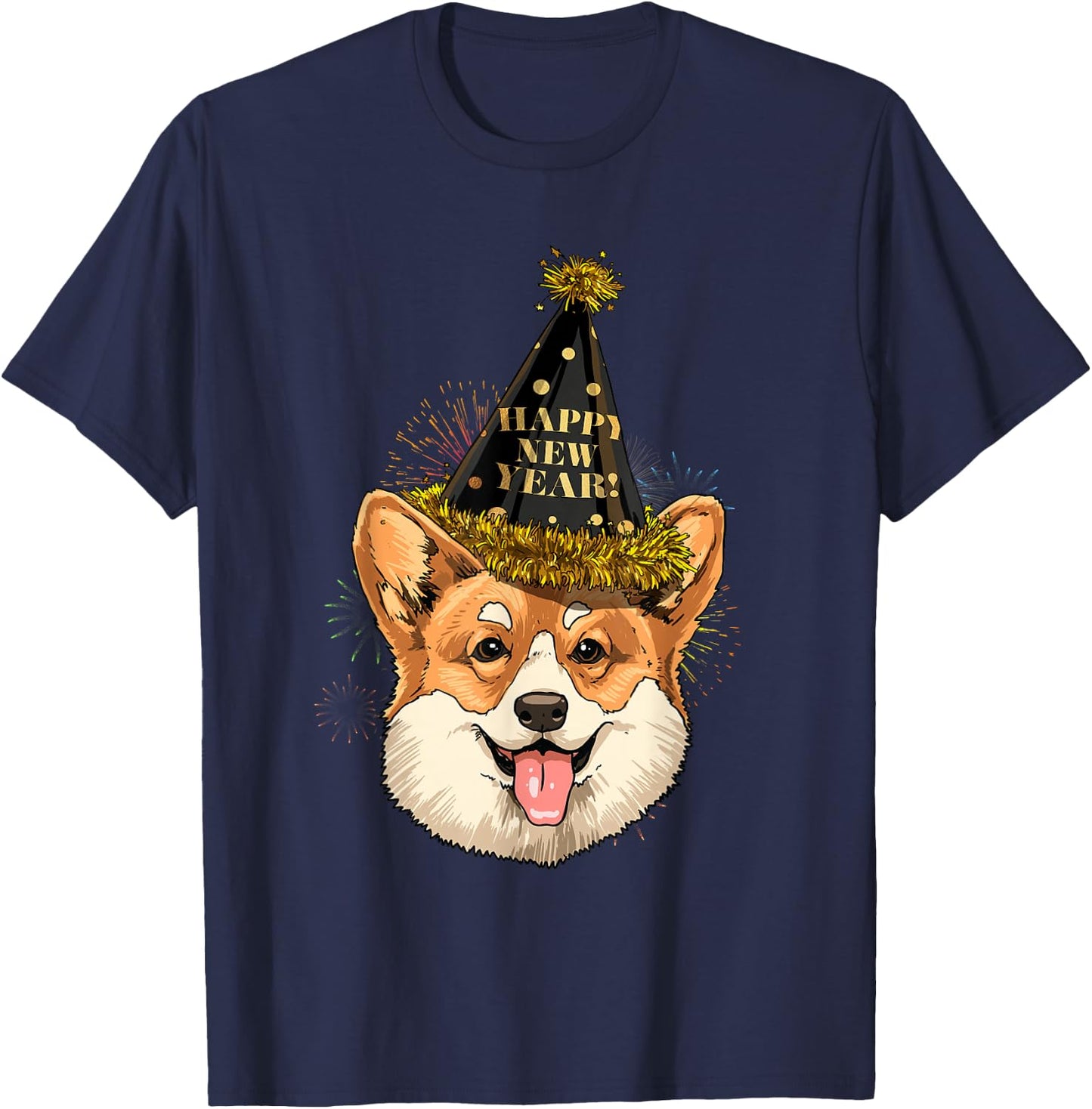New Year Corgi New Year's Eve Party Countdown Corgi Lover T-Shirt - T-Shirt | Navy