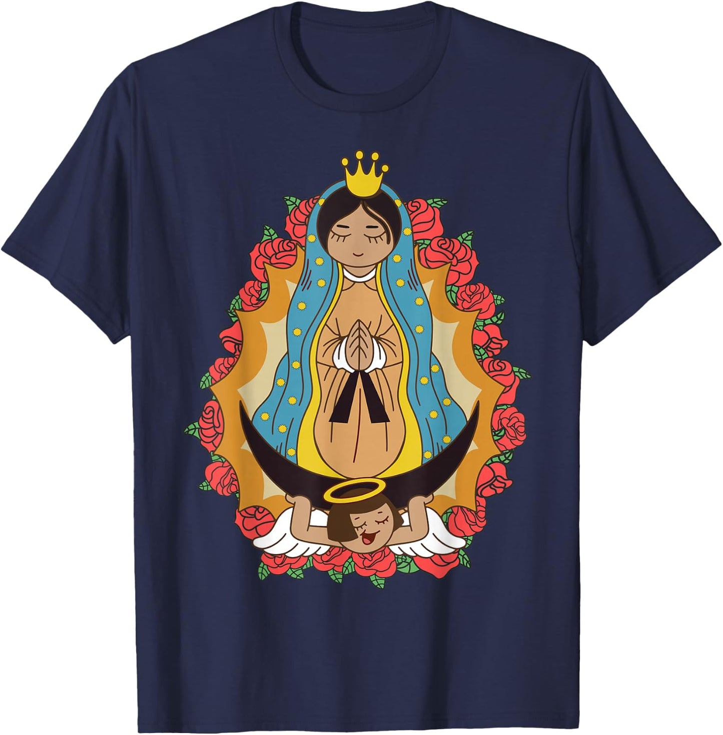 Cute Virgen de Guadalupe for Kids Women Our Lady Guadalupe T-Shirt - T-Shirt | Navy