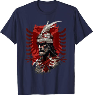 Skanderbeg Albanian National Hero Eagle Kosovo Albanian T-Shirt - T-Shirt | Navy