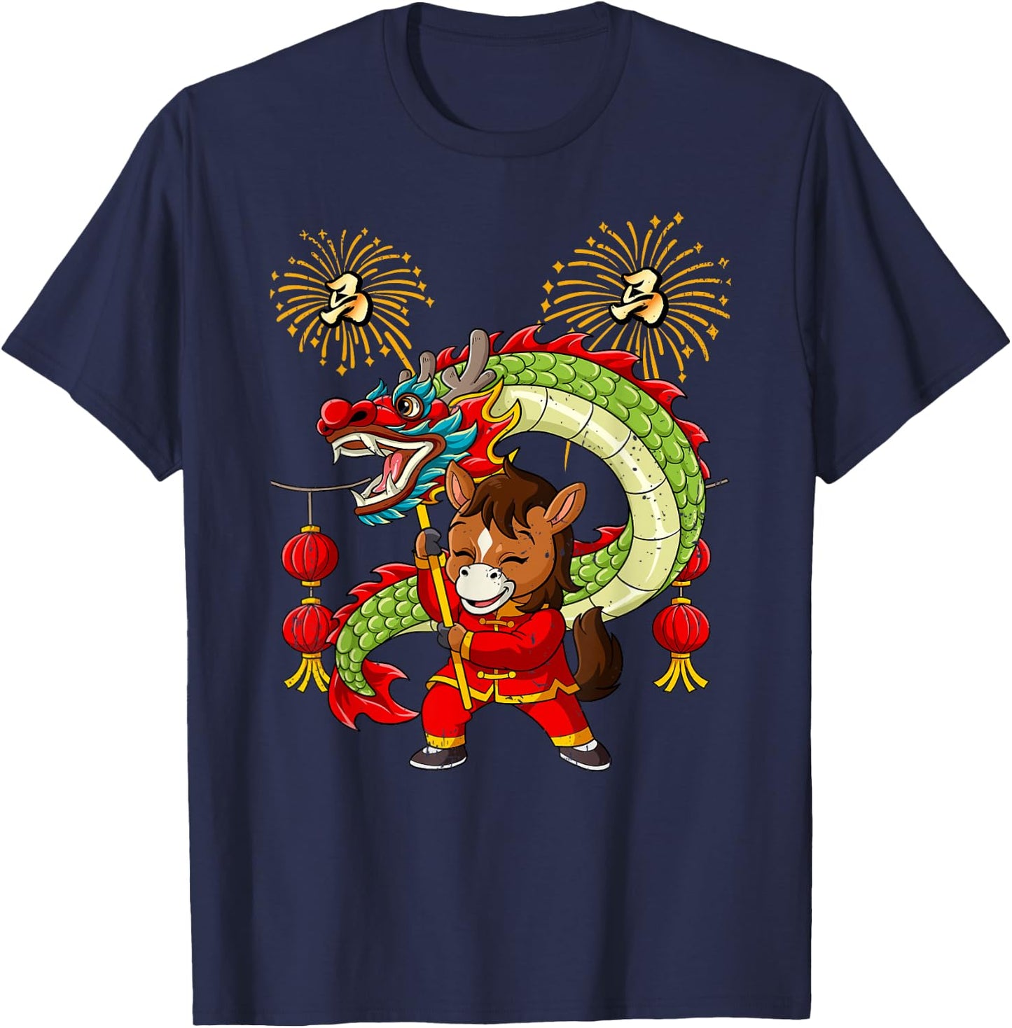 Year Of The Horse Chinese Lunar New Year T-Shirt - T-Shirt | Navy