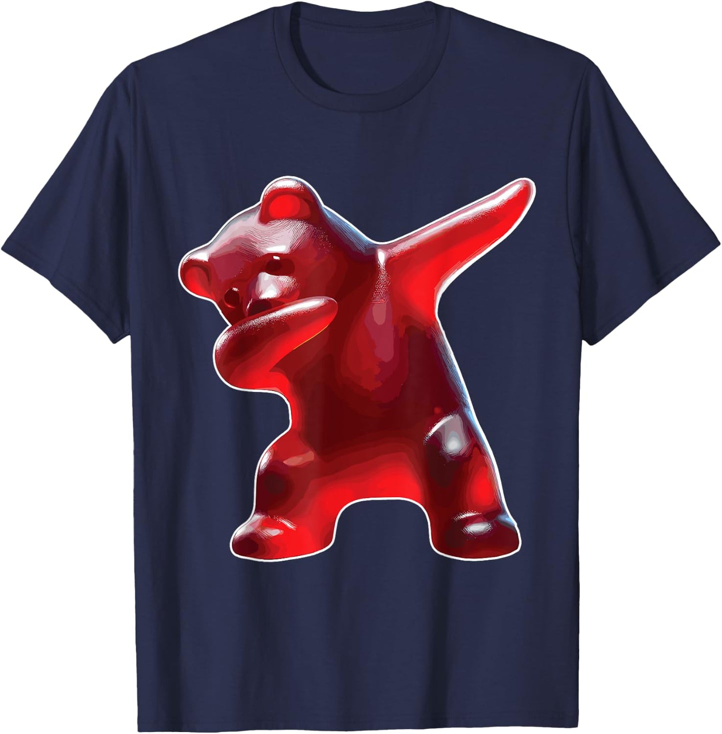 Gummy Bear, Red Gummy Bear, Dabbing Gummy Bear T-Shirt - T-Shirt | Navy
