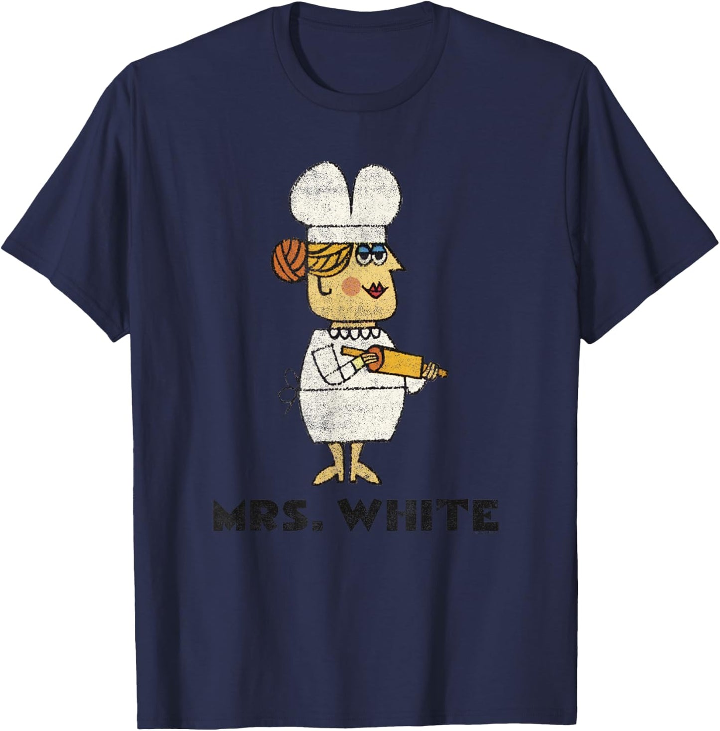 Clue Retro Mrs. White Portrait T-Shirt - T-Shirt | Navy