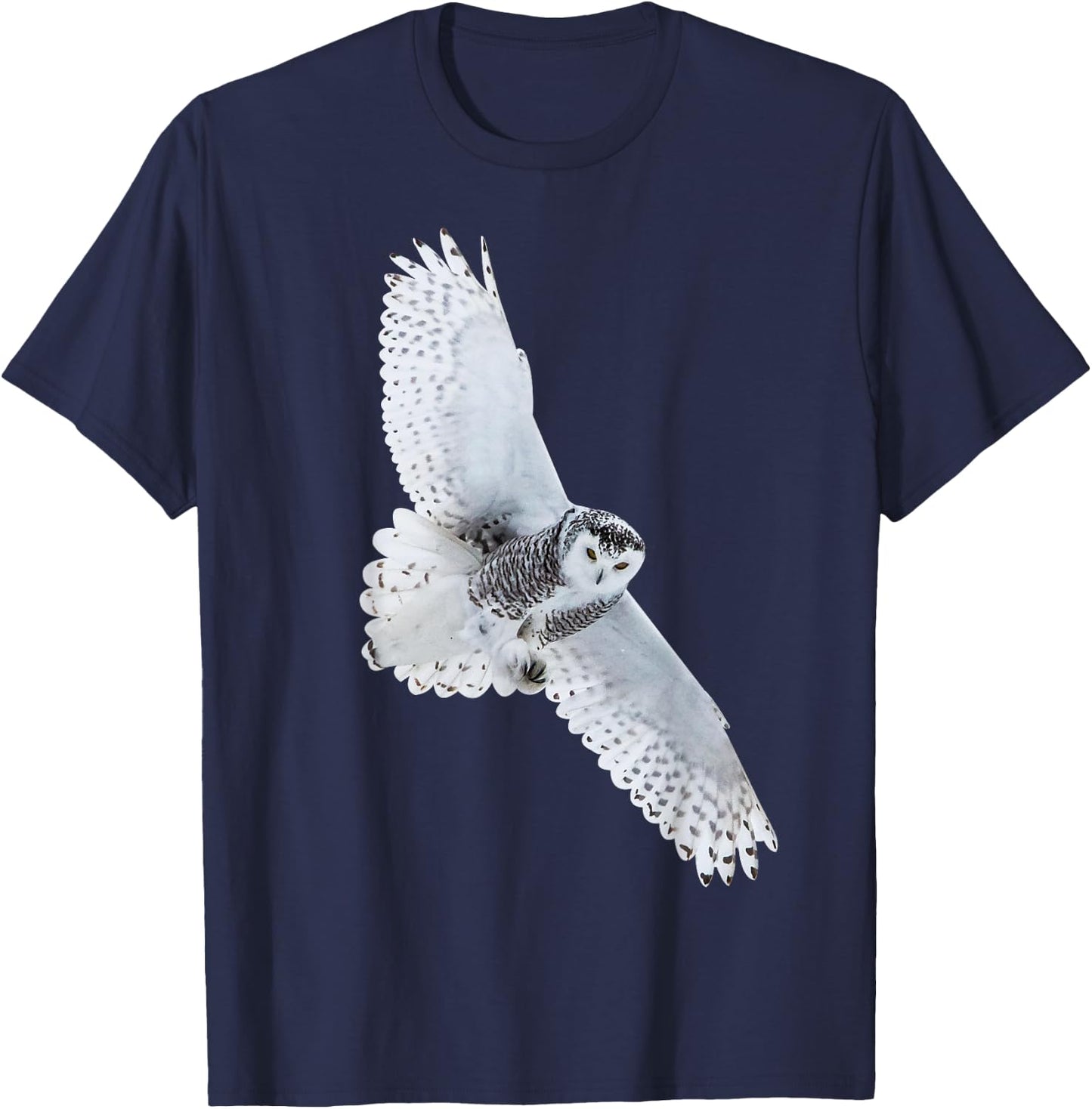 @n!mal -Adults & Kids Owl Bird Motif Animals Bird Design Owl - Black - Small - Short Sleeve - Cotton 60%, Polyester 40% T-Shirt - T-Shirt | Navy
