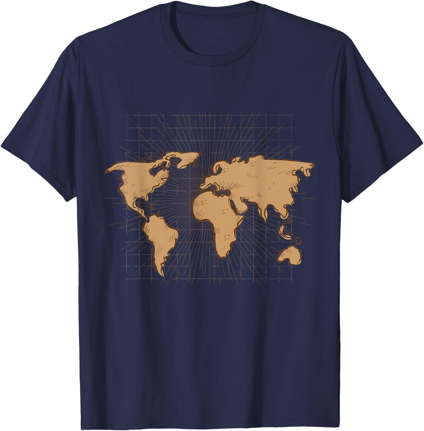 Travelling Traveler Country World Map T-Shirt - T-Shirt | Navy