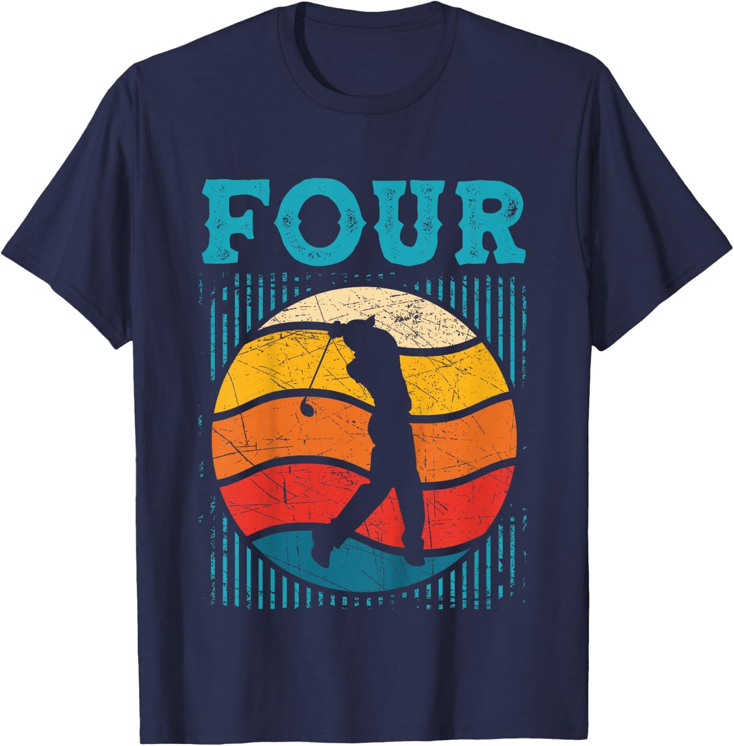 4th Birthday Retro Golf 4 Years Old Boy Girl T-Shirt - T-Shirt | Navy