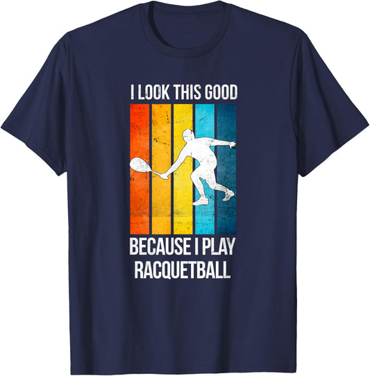 Funny Play Racquetball Game Player Coach Vintage Sport T-Shirt - T-Shirt | Navy