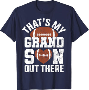 That's My Grandson Out There American Football Grandparents T-Shirt - T-Shirt | Navy