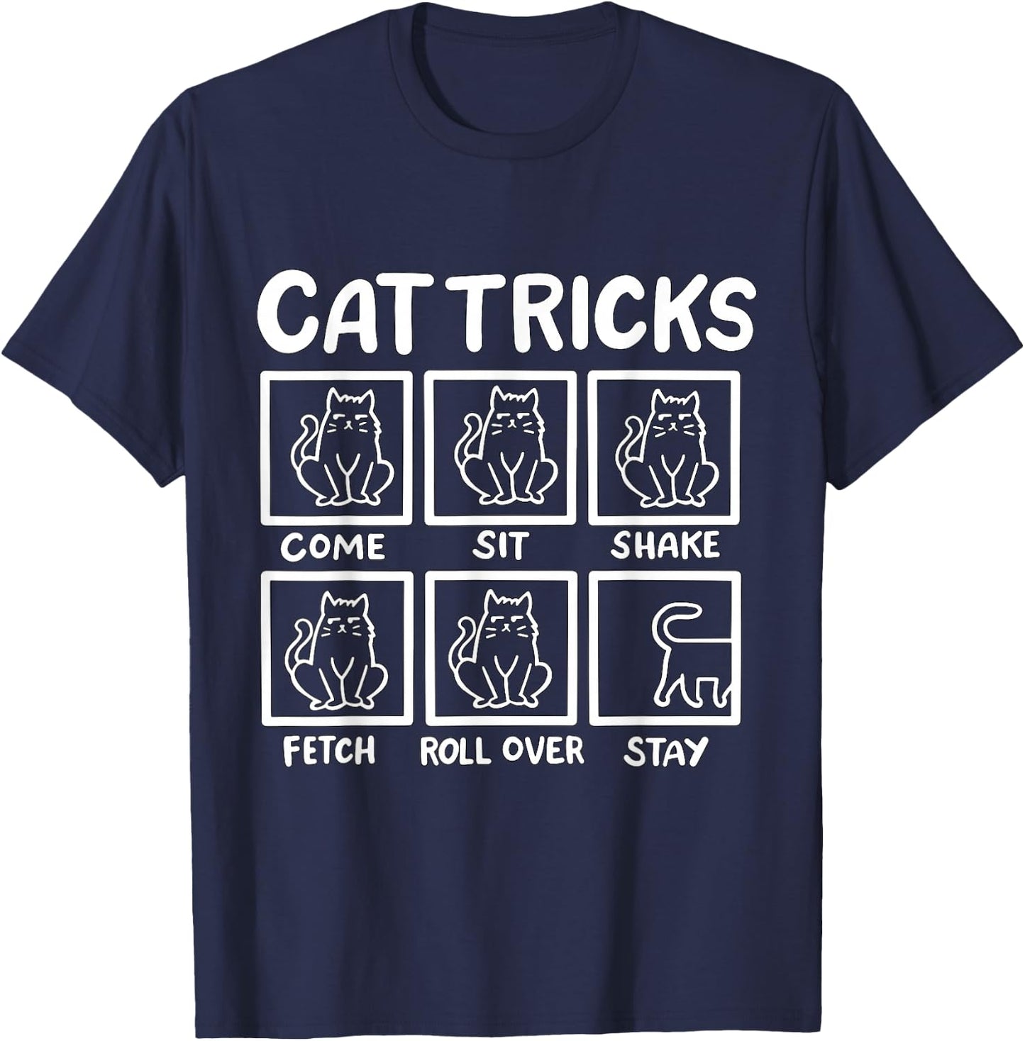 Cat Tricks Men Women Girls Kids T-Shirt - T-Shirt | Navy