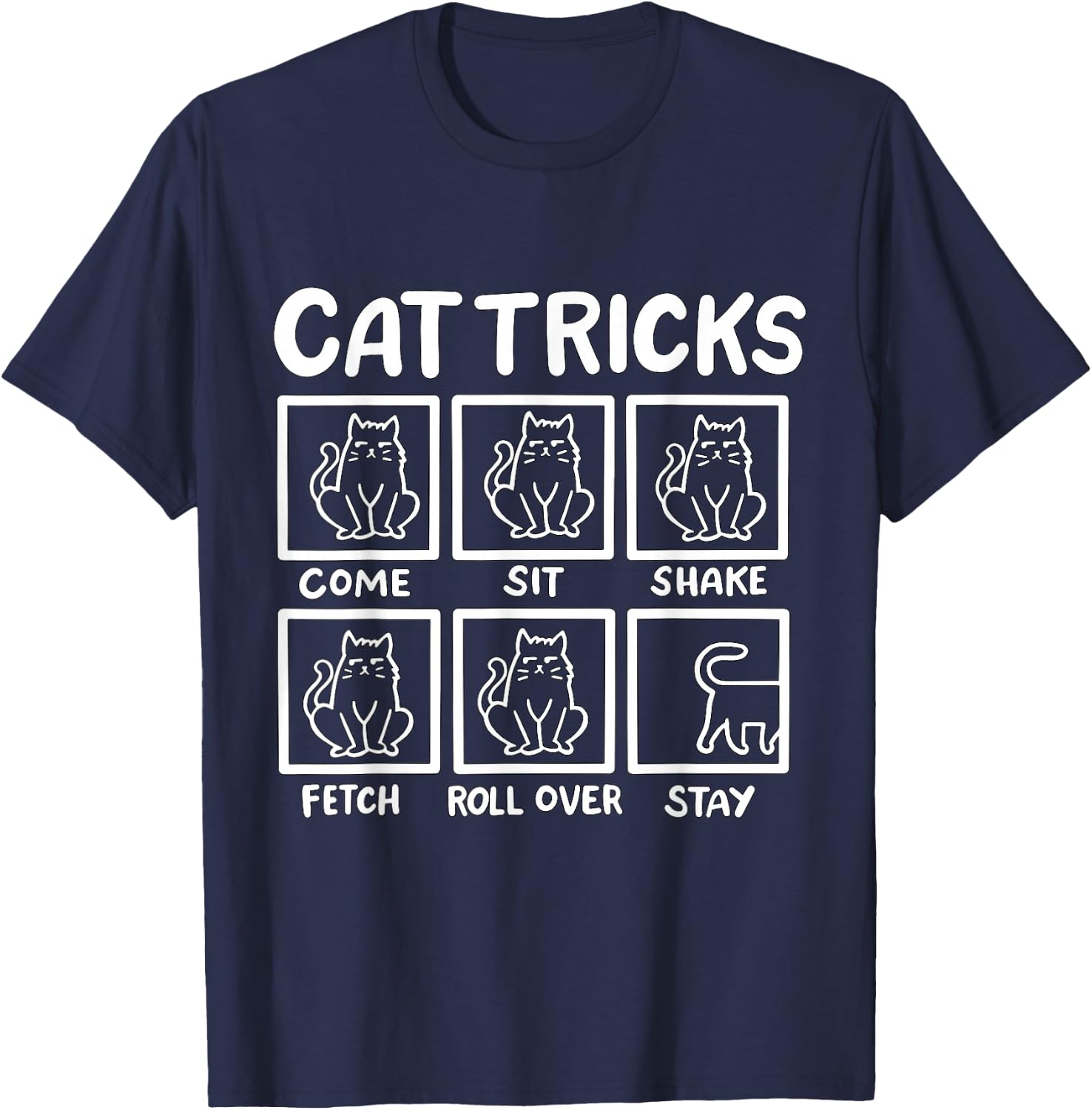 Cat Tricks Men Women Girls Kids T-Shirt - T-Shirt | Navy