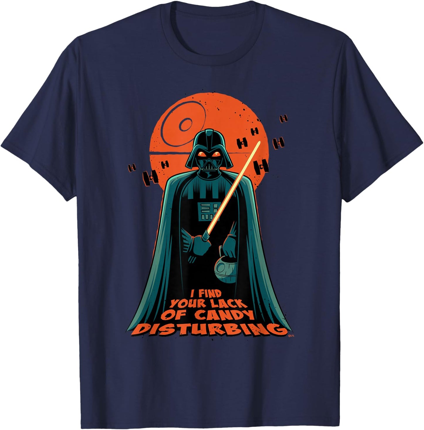 Star Wars Darth Vader Halloween Lack of Candy Disturbing T-Shirt - T-Shirt | Navy