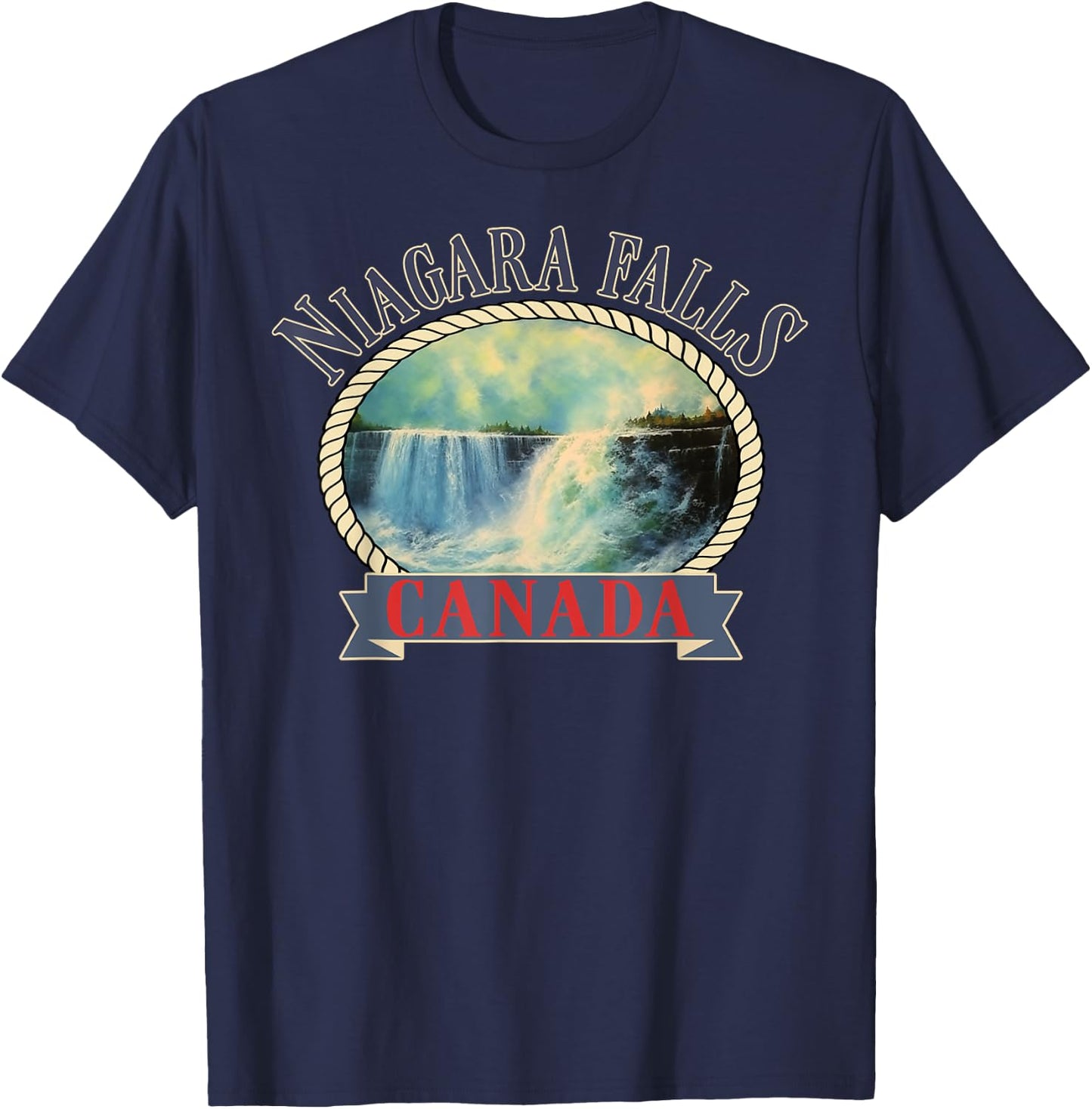 Niagara Falls Canada USA Nature river T-Shirt - T-Shirt | Navy