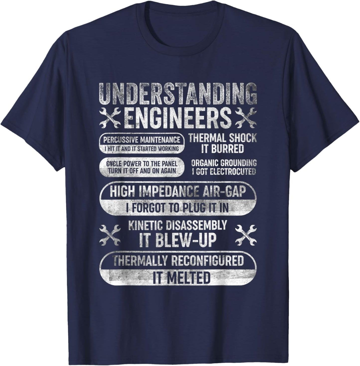 Understanding Engineers Funny Sarcastic Engineering Vintage T-Shirt - T-Shirt | Navy