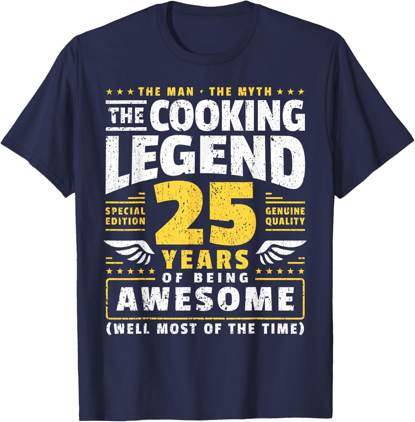 25th Birthday Cook 25 Years Old Chef T-Shirt - T-Shirt | Navy