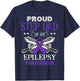 Proud Step Dad Of An Epilepsy Warrior Family Matching Party T-Shirt - T-Shirt | Navy