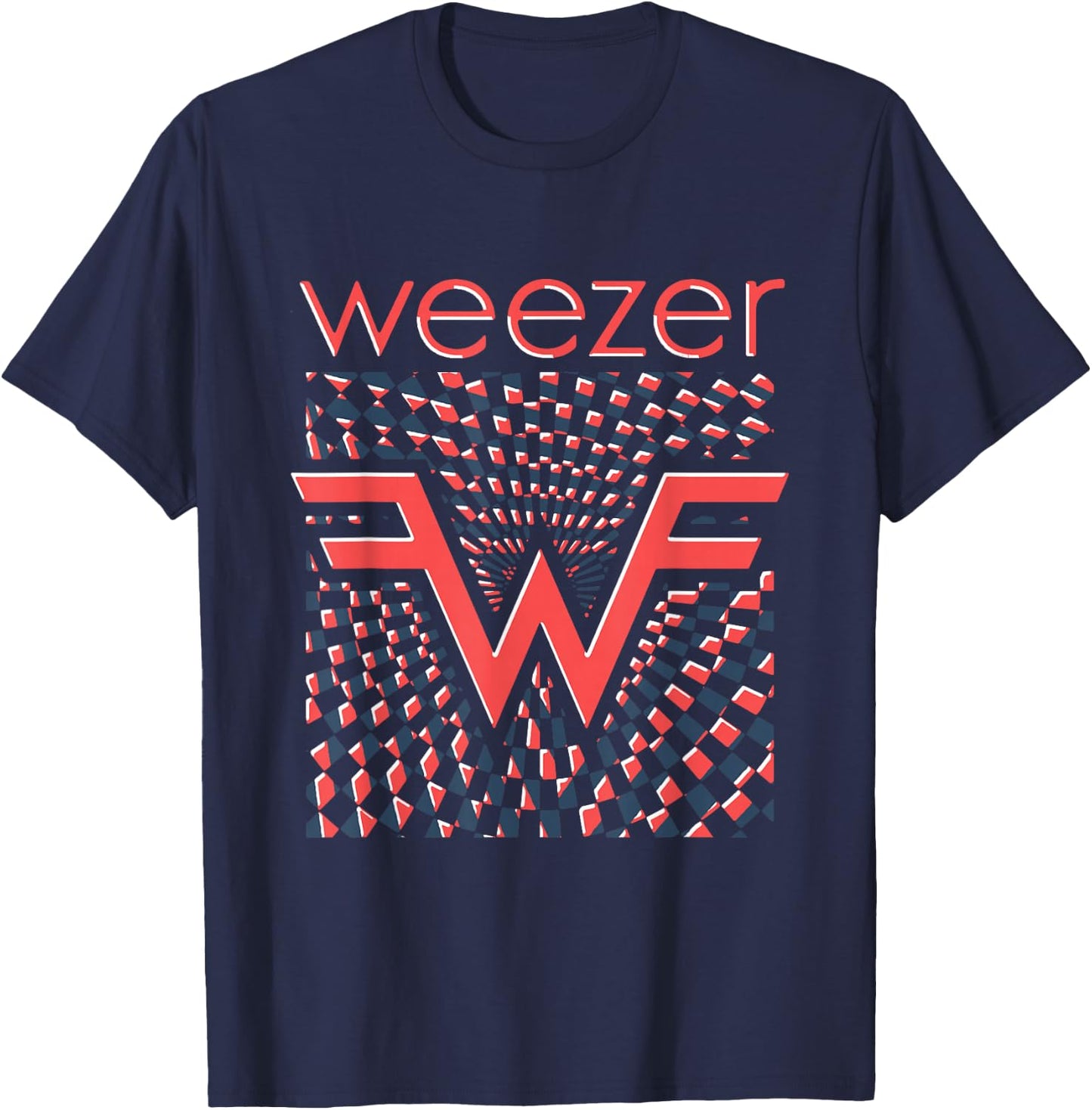 Weezer - Checkered Logo T-Shirt - T-Shirt | Navy