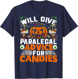 Paralegal Will Give Paralegal Advice For Candies Halloween T-Shirt - T-Shirt | Navy