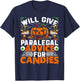 Paralegal Will Give Paralegal Advice For Candies Halloween T-Shirt - T-Shirt | Navy