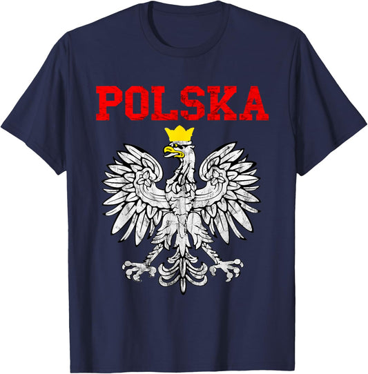 Polska Poland Eagle Pole Pride Polish Roots Poland T-Shirt - T-Shirt | Navy