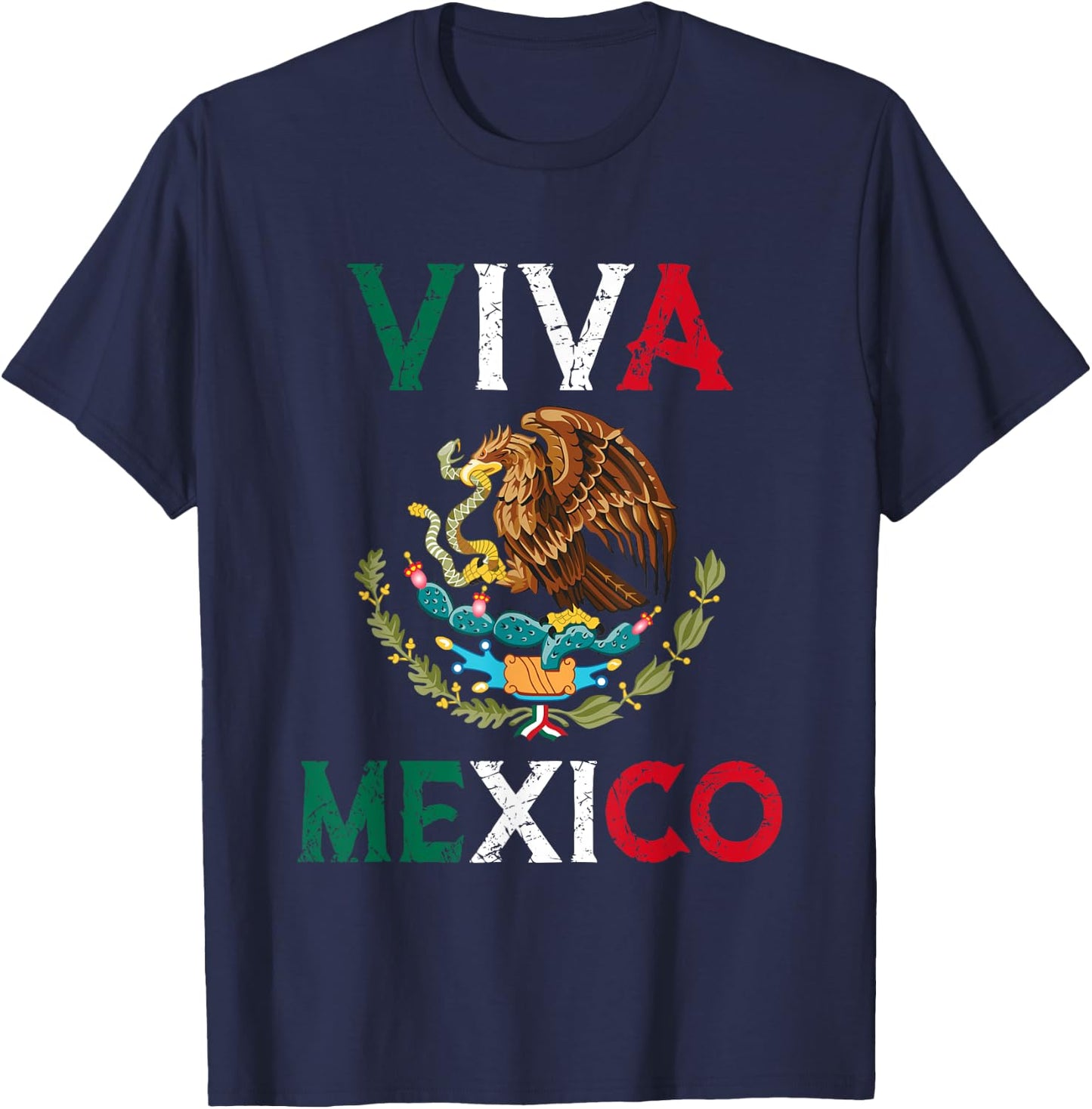 Mexican Independence Day Mexico Eagle Mexico Viva Mexico T-Shirt - T-Shirt | Navy
