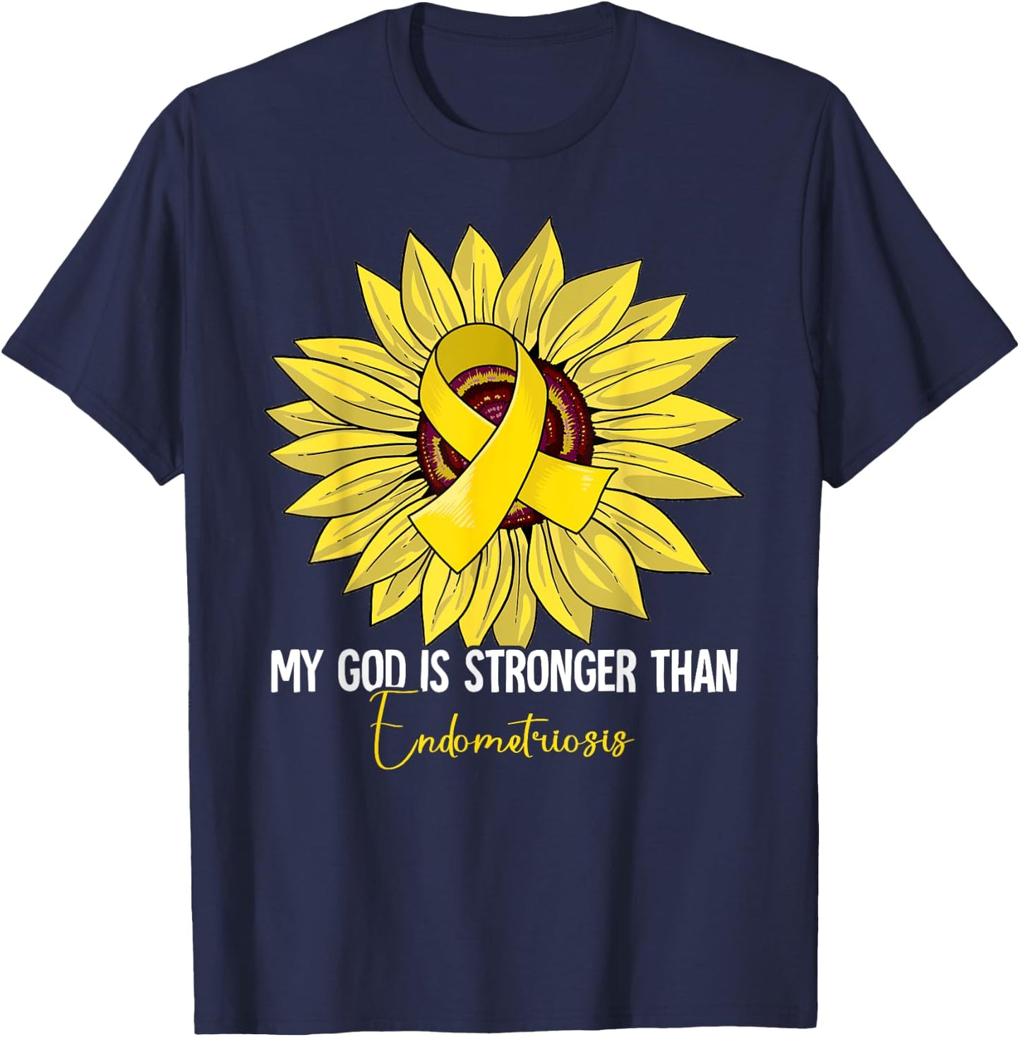 Endometriosis Awareness Gifts Endometriosis Awareness - Black, -Adults, Short Sleeve, Small T-Shirt - T-Shirt | Navy