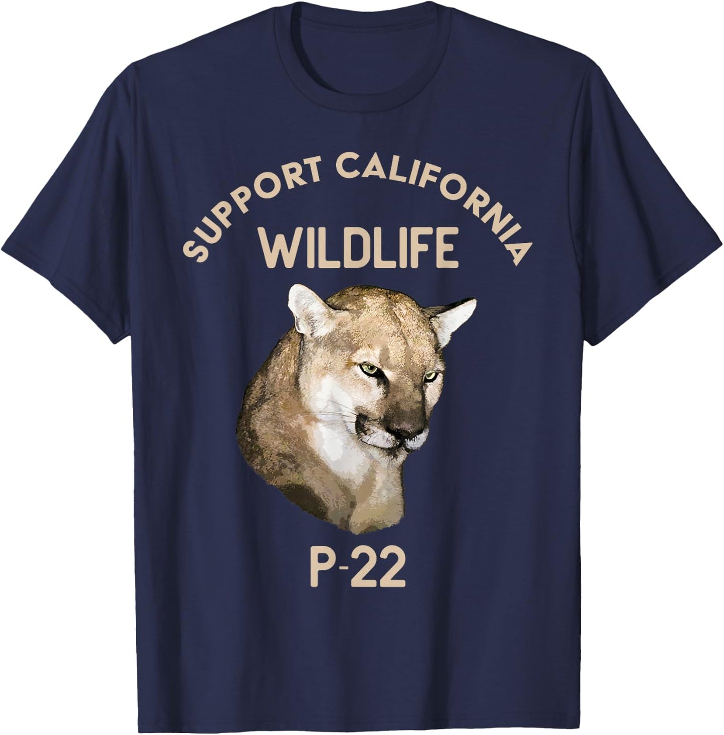 P-22 Mountain Lion Support California Wildlife T-Shirt - T-Shirt | Navy