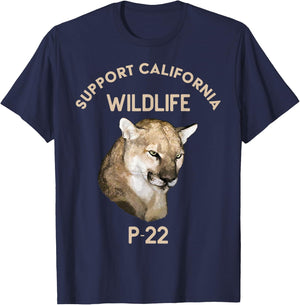 P-22 Mountain Lion Support California Wildlife T-Shirt - T-Shirt | Navy