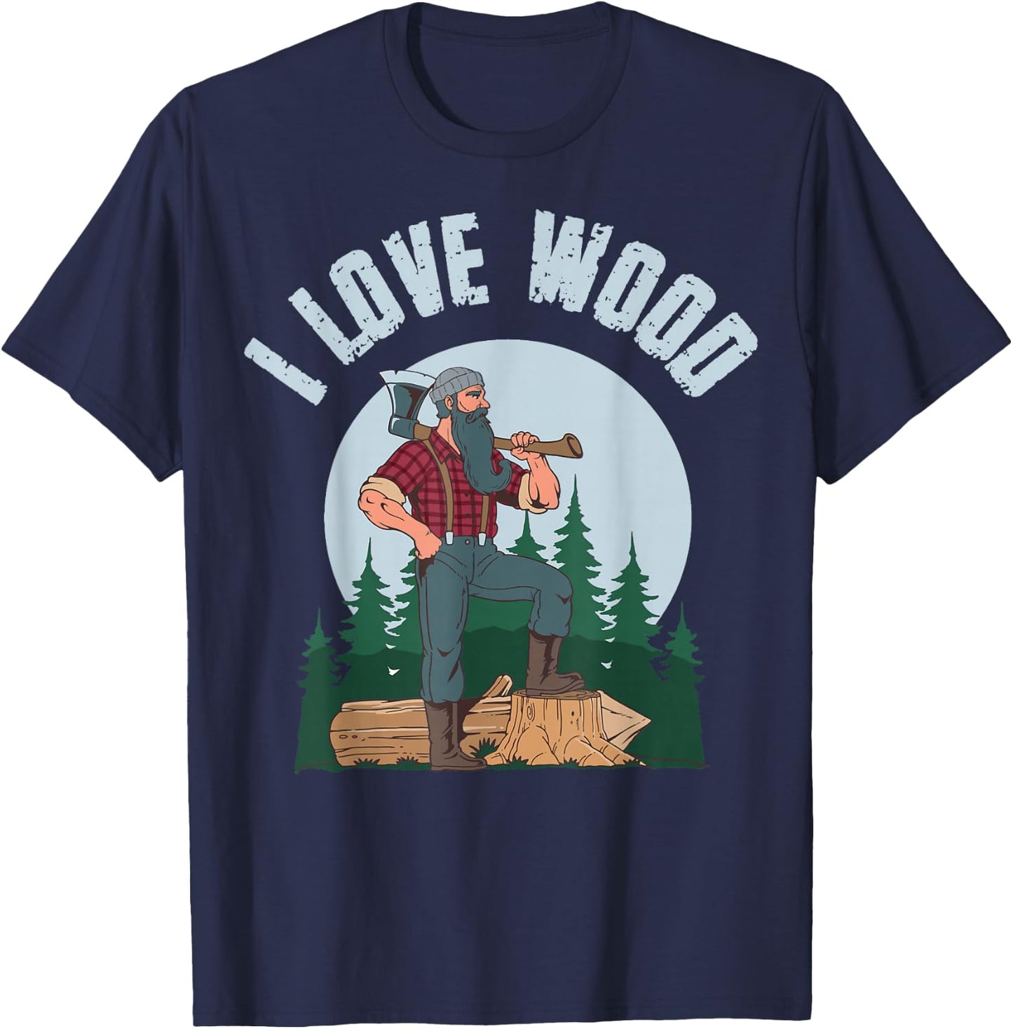 I Love Wood T-Shirt - T-Shirt | Navy