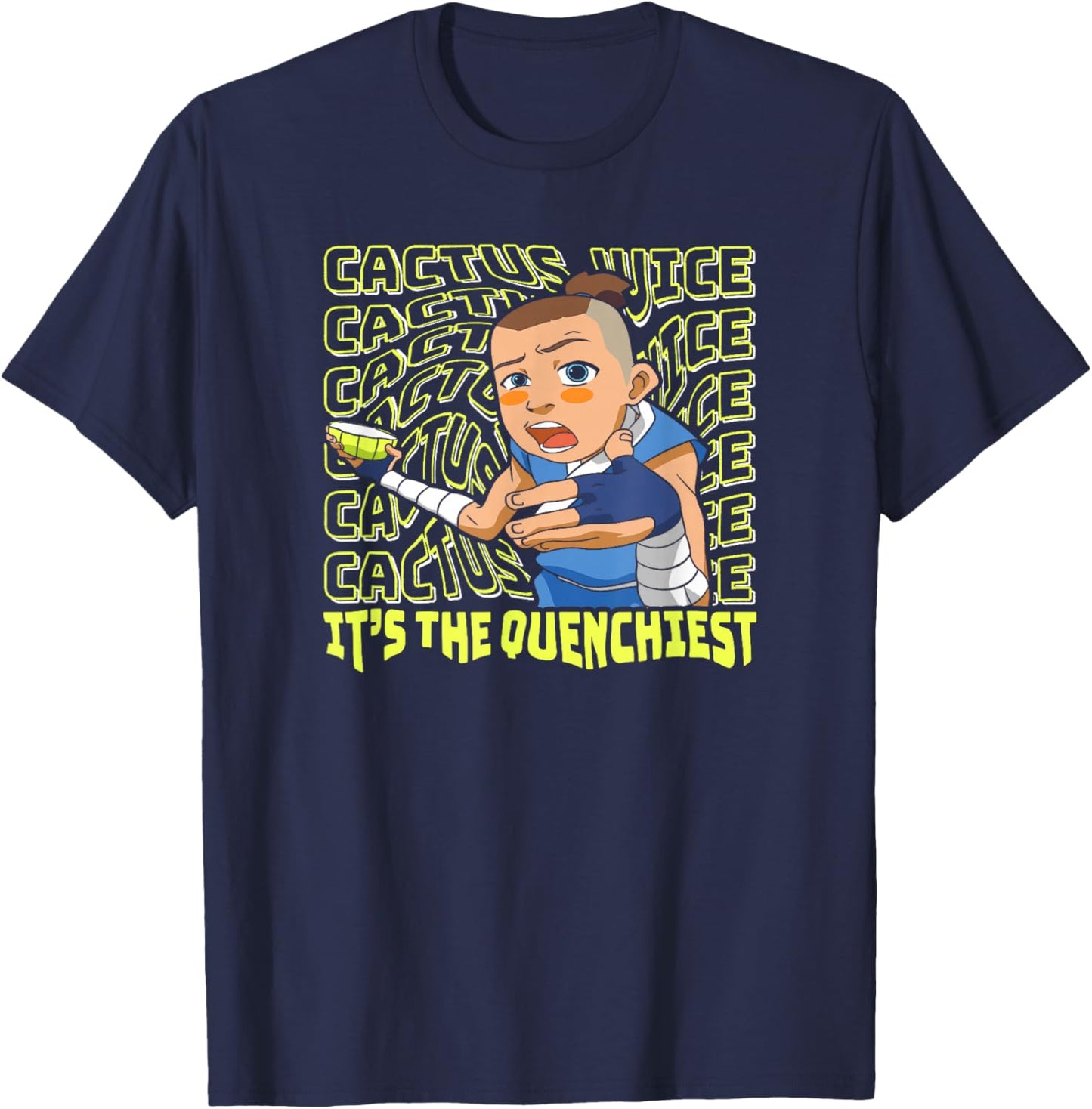 Avatar: The Last Airbender Sokka Cactus Juice Word Stack T-Shirt - T-Shirt | Navy