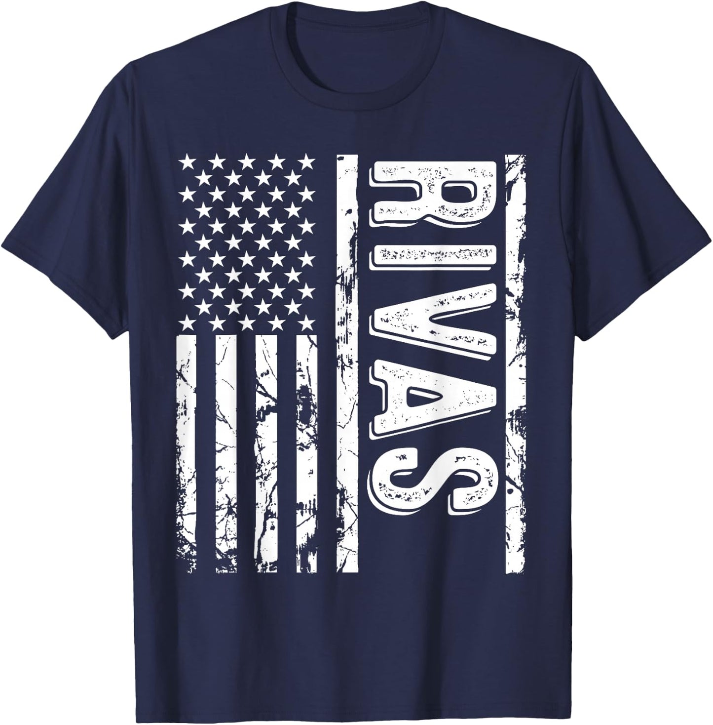 Rivas Last Name Funny Surname Team Rivas Family Reunion T-Shirt - T-Shirt | Navy