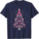 Breast Cancer Christmas Tree Breast Cancer Awareness T-Shirt - T-Shirt | Navy