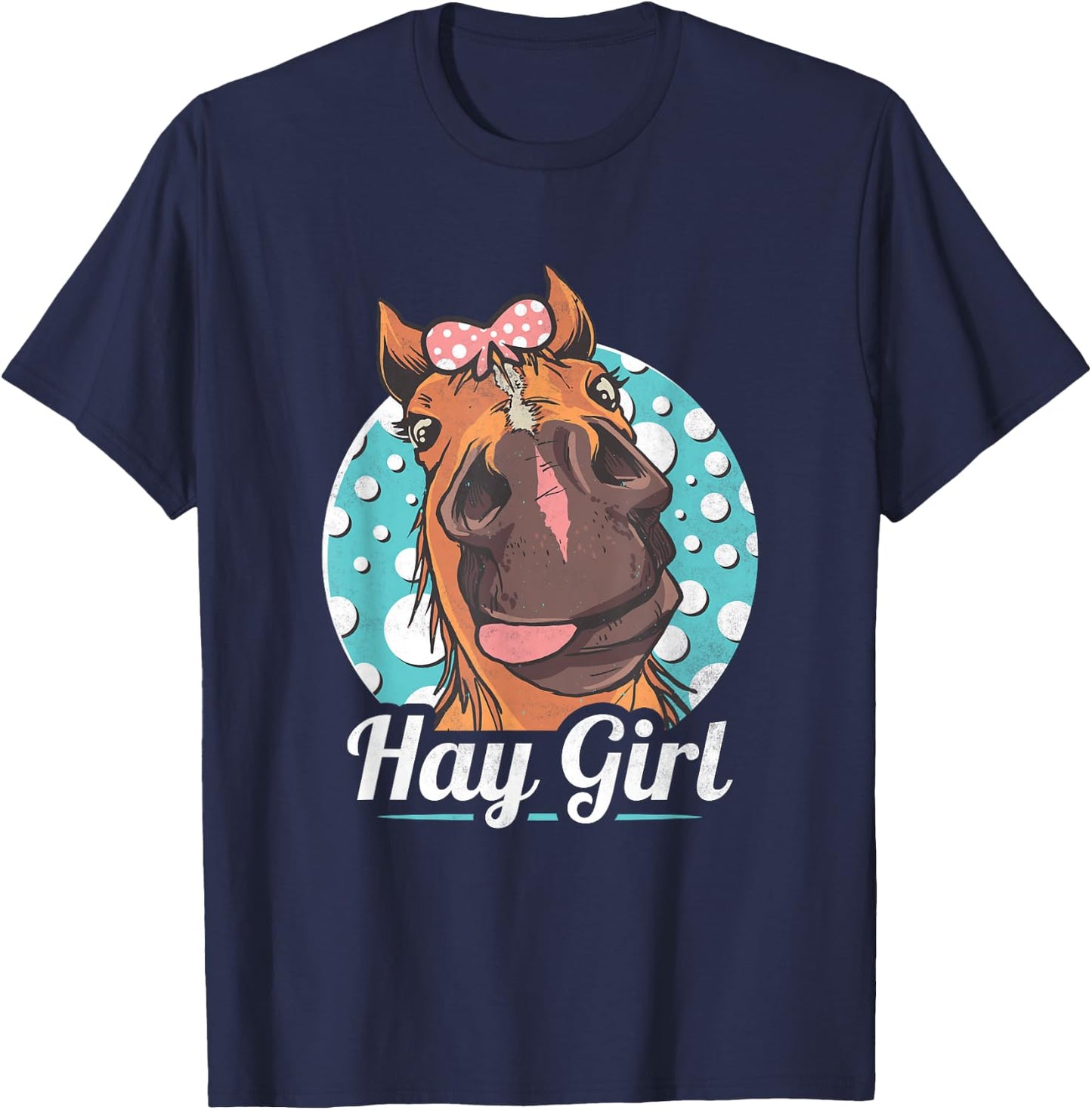Hay Girl, Horse T-Shirt - T-Shirt | Navy