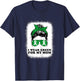 I Wear Green For My Mom Kidney Disease Awareness Messy Bun T-Shirt - T-Shirt | Navy