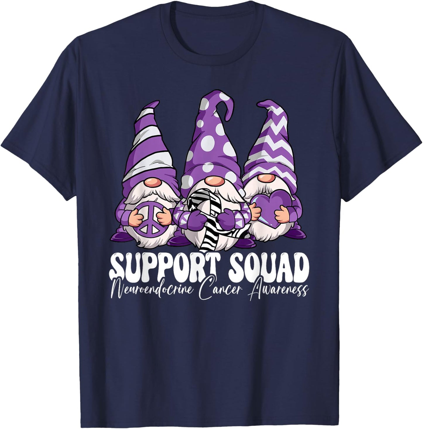 Support Squad Neuroendocrine Cancer Awareness T-Shirt - T-Shirt | Navy