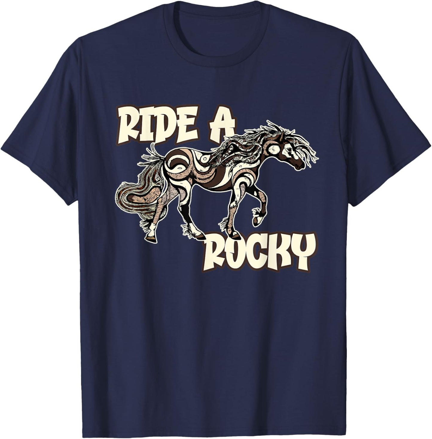 Rocky Mountain Beauty: Cute Swirl Design For Gaited Horses T-Shirt - T-Shirt | Navy