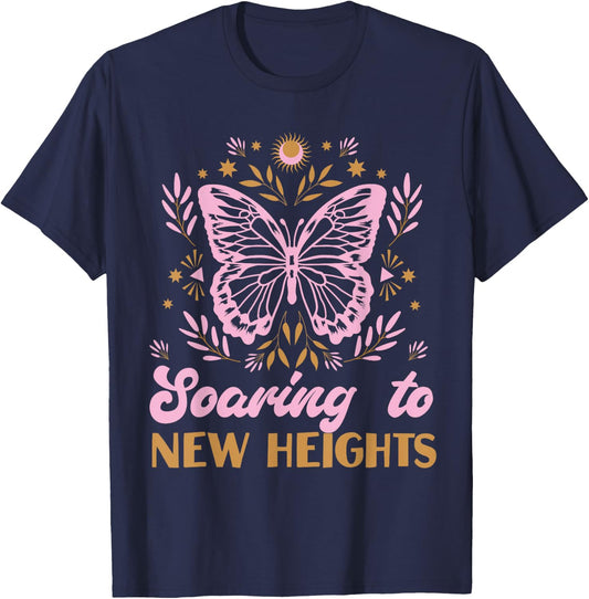 Butterfly for Girls: Soaring to New Heights T-Shirt - T-Shirt | Navy