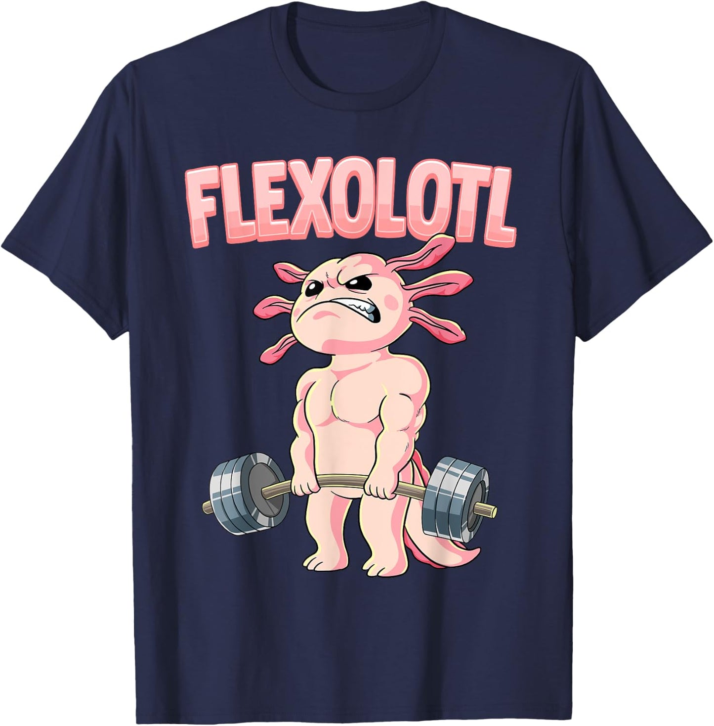 Flexolotl Axolotl Gym Bodybuilding T-Shirt - T-Shirt | Navy