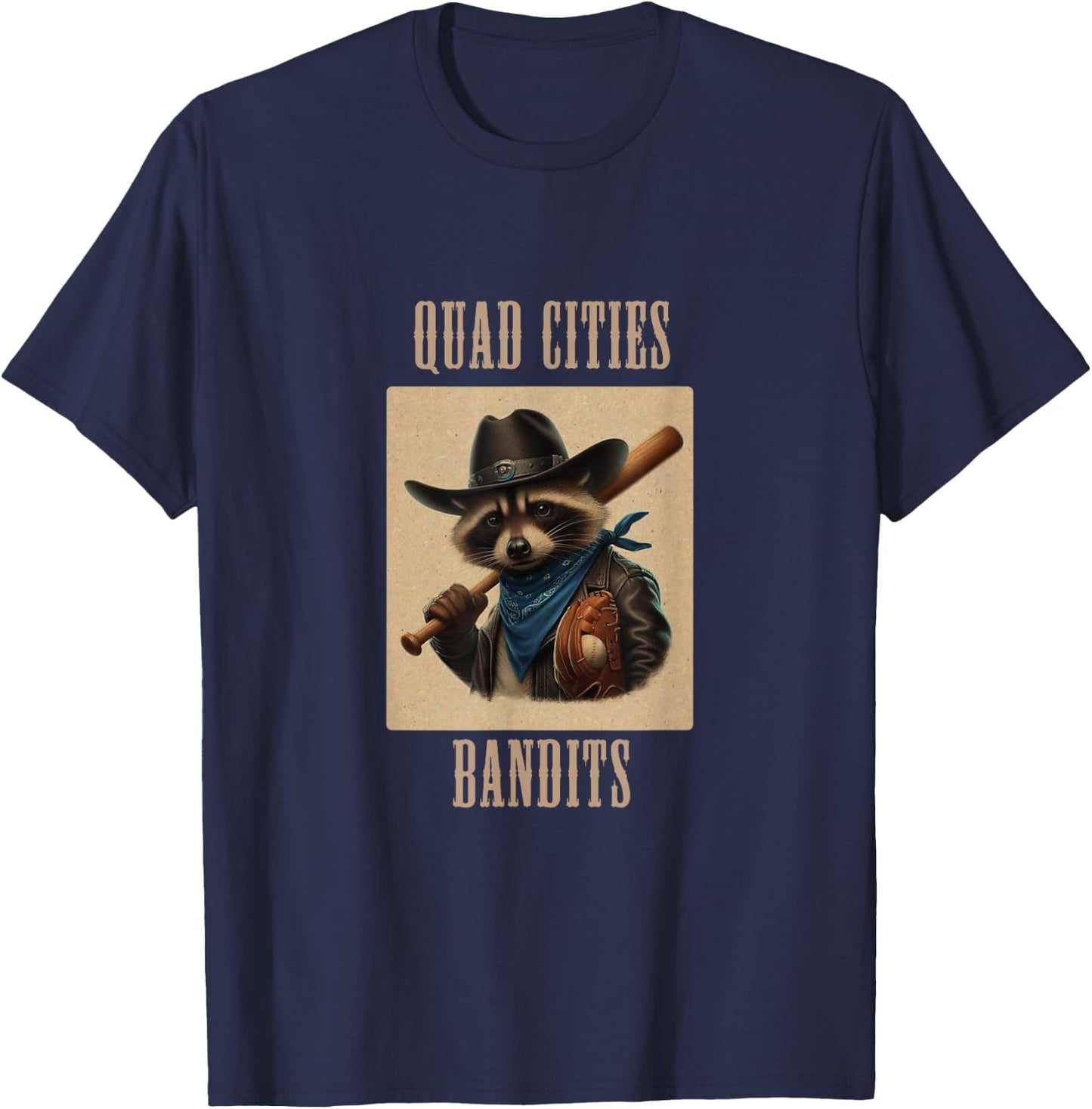 Quad Cities Bandits / Trash Pandas T-Shirt - T-Shirt | Navy