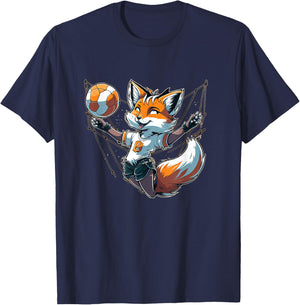 Volleyball Fox - Fox and Volleyball T-Shirt - T-Shirt | Navy
