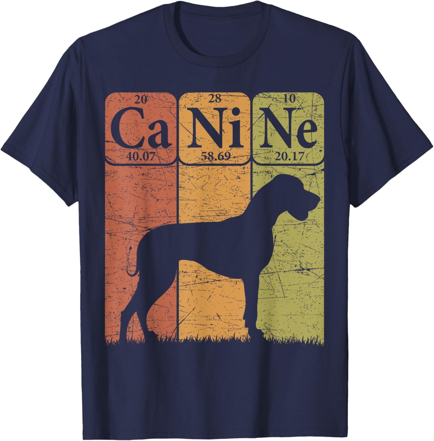 Great Dane Dog Periodic Table Elements Dog Canine T-Shirt - T-Shirt | Navy