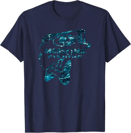 Mossy Oak Fishing Bass Open Water Classic Blue Logo T-Shirt - T-Shirt | Navy