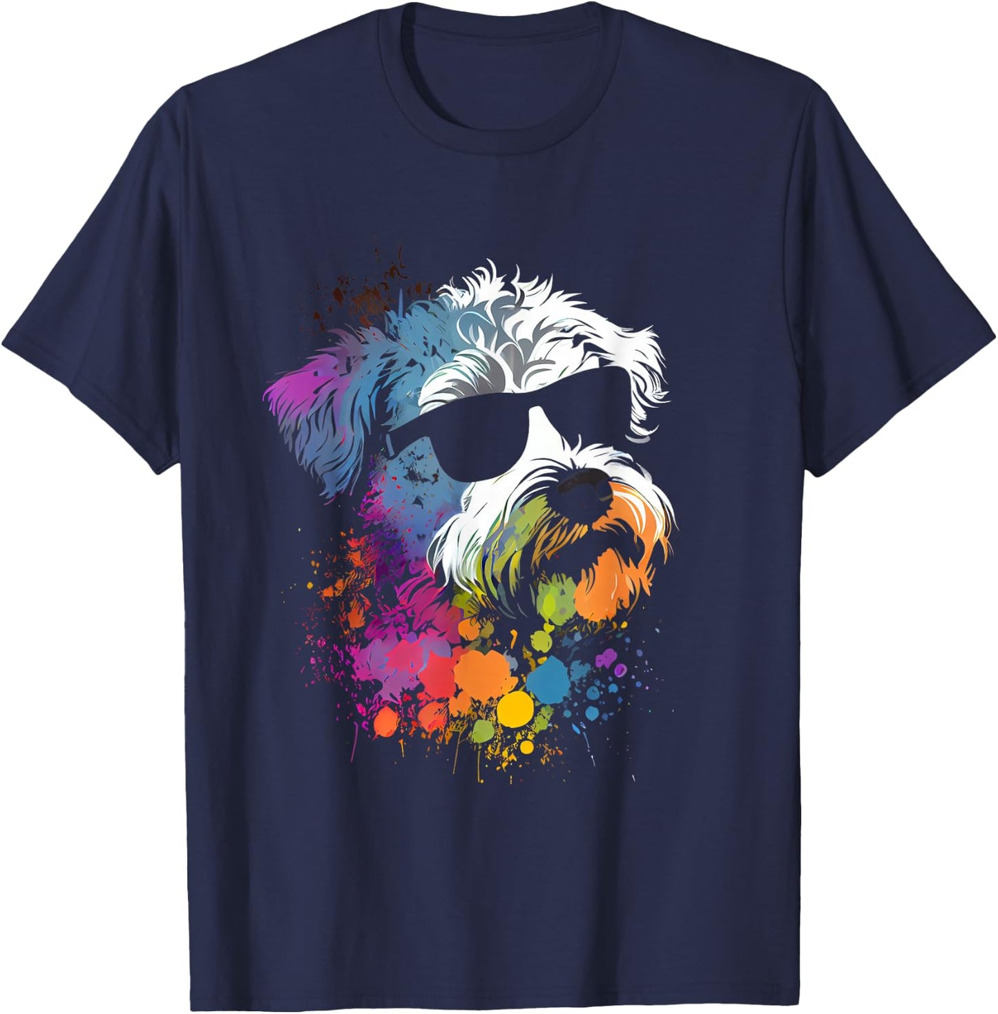 Schnoodle walking dog fans schnauzer dog T-Shirt - T-Shirt | Navy